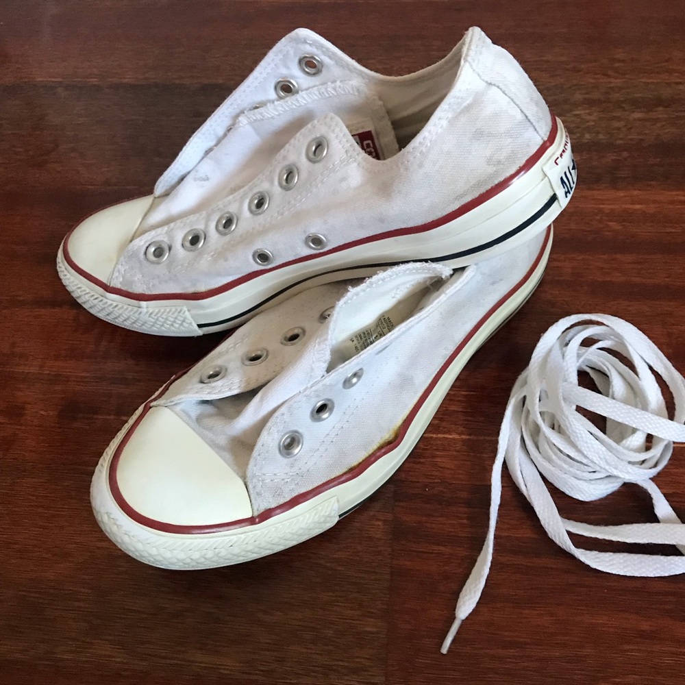 White Converse Low Tops